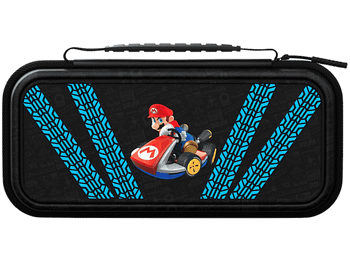 Funda Nintendo Switch - PDP Travel Case Plus Glow Kart Drift, Para Switch, Con cremallera, Negro y Azul