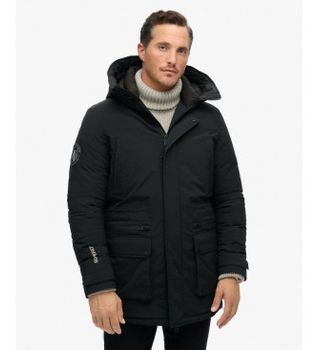 Superdry para hombre. M5011909A Parka City Padded negro (M), Casual, Poliéster Reciclado