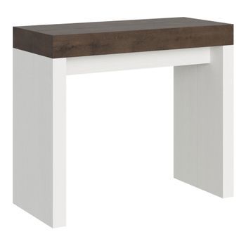 Consola Extensible 90x40/300 Cm Roxell Mix Tapa Nogal - Patas Fresno Blanco