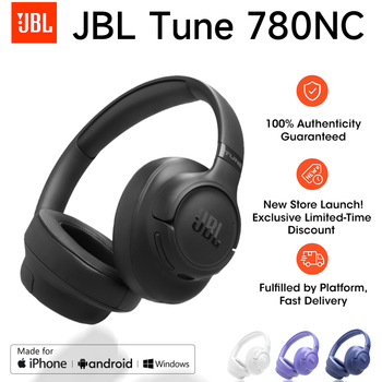 Audífonos Inalámbricos Bluetooth JBL Tune 780NC, Audífonos con Cancelación de Ruido, Batería de Larga Duración, Negros