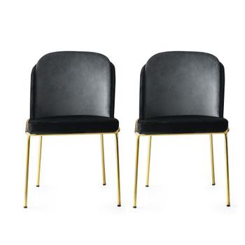 Set 2 Sillas Dor 103 V2 Dorado Negro