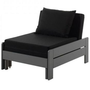 Sillón Transformable Pino Macizo 80x200 Cm Gris Pino