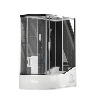 Cabina De Ducha Con Bañera Allin 2in1 - 170 X 90 Negro Izquierda