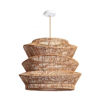 Lámpara Colgante Ratán Asha Ø500 Mm Iluzzia Textil Natural