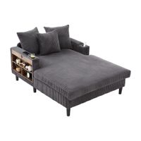 chaiselongue multifuncional de pana gris oscuro   aosom espana
