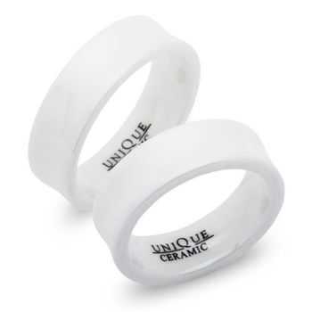 Alianzas cerámica blanca 7mm pulida