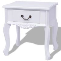 mesita de noche mdf blanca con un cajon 43x33x455 cm 1402180