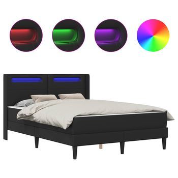 Estructura De Cama Con Colchón Negro 140 X 190 Cm Vidaxl