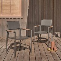 lote de 2 sillones de teca y aluminio