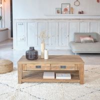 mesa baja de teca maciza reciclada