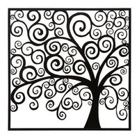 panel decorativo arbol de metal negro 100x1x100 cm