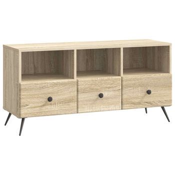 Mueble De Tv Con Cajón Roble Sonoma 102 X 34,5 X 50 Cm Vidaxl