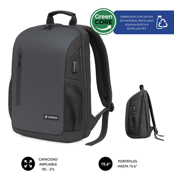 MOCHILA PORTATIL 15,6´´ SUBBLIM NOMAD XPAND AIR NEGRA