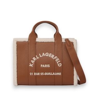 Karl Lagerfeld para mujer. B4W30087 Bolso tote mediano Rue St-Guillaume marrón (OSFA), Beige, Casual, Poliuretano