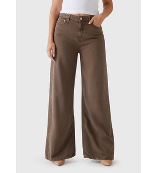 Guess para mujer. W5RA82WFD53 Pantalón Bellflower marrón (32), Casual, Lyocell