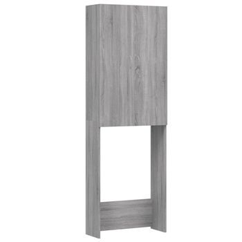 Armario De Lavadora Gris Sonoma 64x25,5x190 Cm Vidaxl