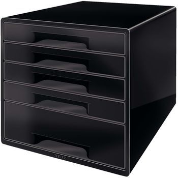Leitz Cubo De 5 Cajones De Escritorio Negro Leitz
