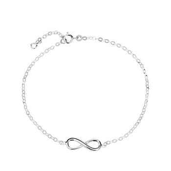 Pulsera infinity para mujer en oro blanco de 14 quilates