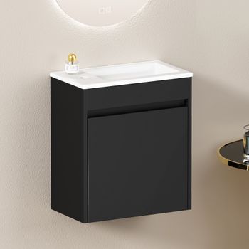 Mueble De Baño - Mueble Auxiliar - Mdf - Negro (46cm)