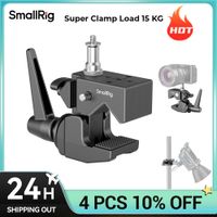 kit de soporte de super abrazadera smallrig carga de aleacion de aluminio de 15kg con tornillo superior de 14 -20 para camaras microfonos monitores luces de video