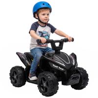 aiyaplay quad electrico para ninos 6v marcha adelante 2 kmh para 18-48 meses capacidad 25 kg interior y exterior negro