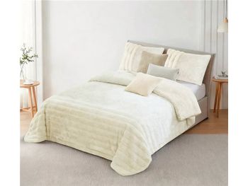 Edredón sherpa flor 550 g con relieve floral para invierno pierre cardin