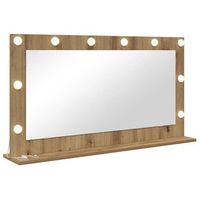 espejo de tocador roble artisan 100 x 55 x 18 cm rectangular vidaxl