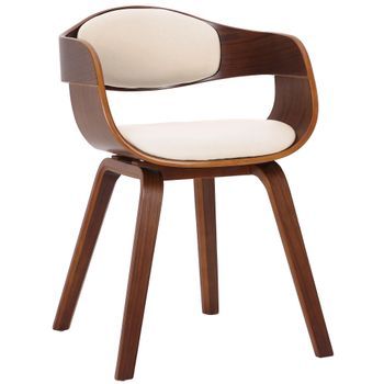 Silla De Visita Kingston Simil Cuero Nogal/crema 46x49x73 Cm Clp