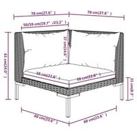 conjunto de salon de patio con cojines hecho de rattan de poliester