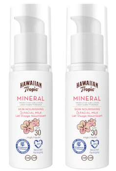 Hawaiian Tropic Leche Solar Mineral Facial SPF30 2x50 ml