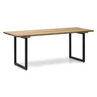 mesa listones exeter eco-line negra 160x78x75cm en madera maciza acabado envejecido de gran espesor box furniture