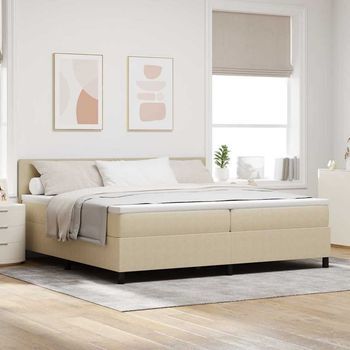 Cama Tipo Box Spring Gris Claro Y . 200 X 200 Cm Tela De Pana Vidaxl
