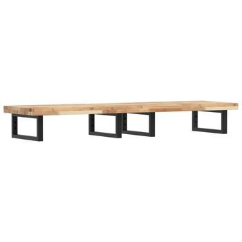 Estante De Lavabo De Pared Acero Y Madera Maciza De Acacia Vidaxl