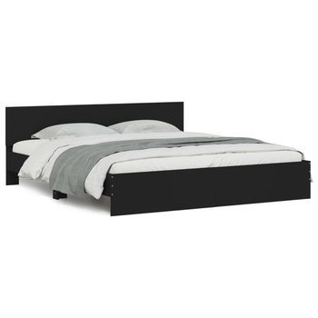 Estructura De Cama Con Cabecero Negra 200x200 Cm Vidaxl
