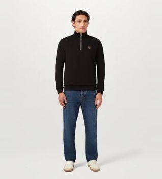 Belstaff para hombre. 106570 Sudadera Quarter Zip negro (L), Casual, Algodón