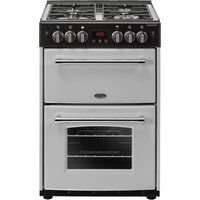 belling farmhouse 60g gas cooker - silver  black silver