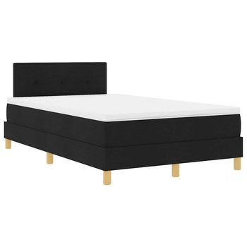 Cama Box Spring Con Colchón Con Colchón Negro 120 X 190 Cm Tela