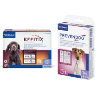 pack de antiparasitarios collar prevendog  pipetas effitix para perros - collar 60 cm  pipetas 10-25 kg