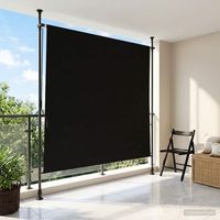 cortina enrollable - proteccion solar exterior - poliester y aluminio - negro 150x270cm