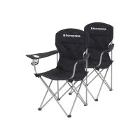sillas de camping exterior respaldo alto apoyabrazos portatil plegable negro