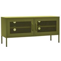 mueble de tv verde oliva 105x35x50 cm acero