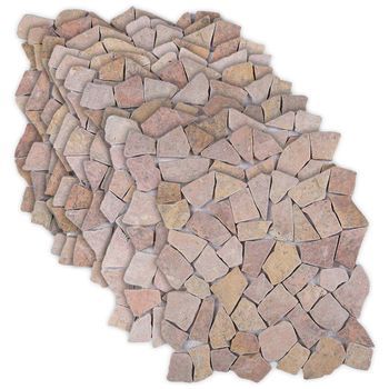 Baldosas De Mosaico Rojo 30 X 30 Cm Mármol Vidaxl