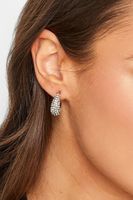 aros plateados adornados con cristal brillo