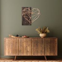 decoracion pared de madera heart nogal cobre 58x58 cm