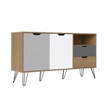 Aparador de diseño multicolor 2 puertas y 2 cajones. 140 × 39 × 76,5H