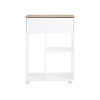 mesa de impresora con ruedas color blanco 63 x 83 x 42 cm