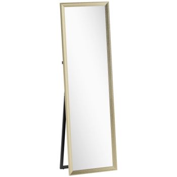 HOMCOM Espejo de Cuerpo Entero, colocación flexible, 160 x 50 cm, Dorado