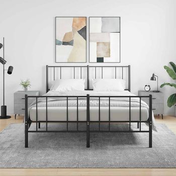 Set De 2 Mesitas De Noche - Mueble De Dormitorio - Madera Ingeniería - Gris (40x35x47.5cm)