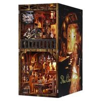 bar antiguo book nook de madera diseno 3d realista con gran detalle cubierta y luces led 11x18x23 cm color multicolor
