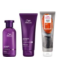 ultimate color shampoo conditioner and color fresh mask bundle for all coloured hair - copper glow